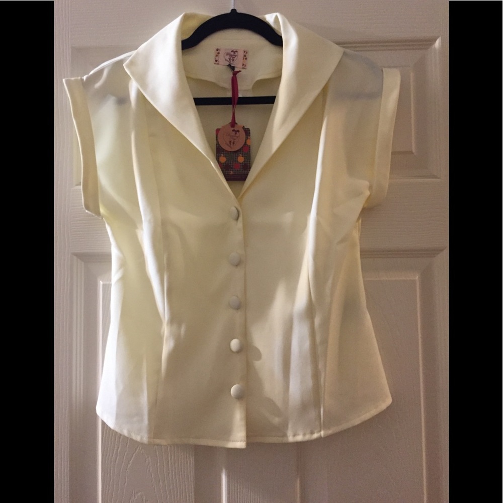 Vintage Style Button Up Blouse